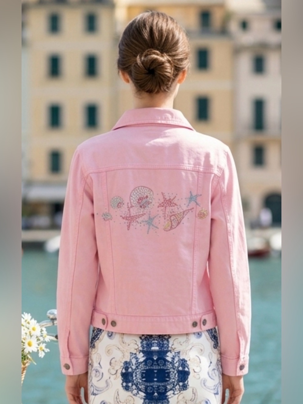 Pink Women's Button-Front Jacket